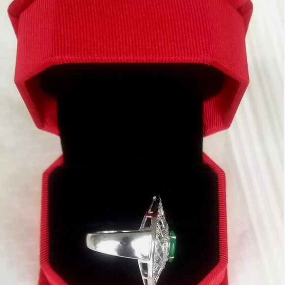Jade Authentic Platinum Ring With Japanese… - Picture 6 of 10